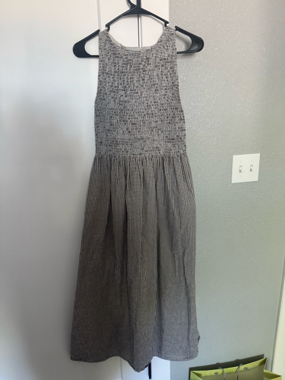 Hill House Black and White Gingham Halter Dress